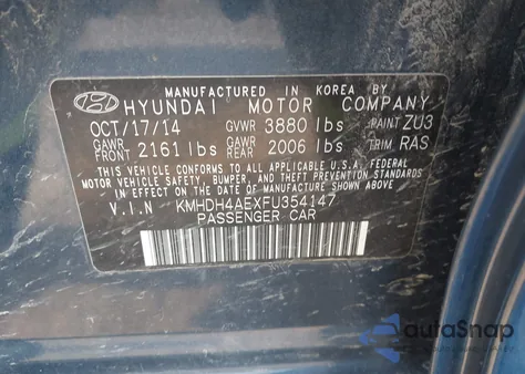 2015 Hyundai Elantra Se z USA, uszkodzony, nr VIN KMHDH4AEXFU354147